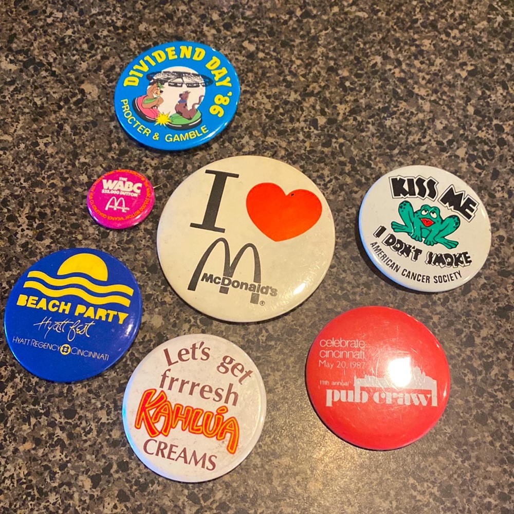 Vintage 1980’s Pins - Set of 7